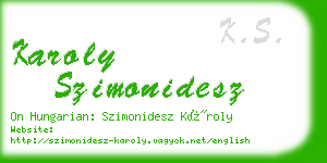 karoly szimonidesz business card